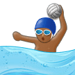 Person Playing Water Polo Emoji with Medium-Dark Skin Tone, Samsung style