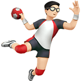 Man Playing Handball Emoji with Light Skin Tone, Apple style