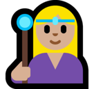 Woman Mage Emoji with Medium-Light Skin Tone, Microsoft style