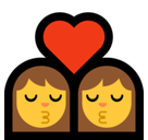 Kiss: Woman, Woman Emoji, Microsoft style