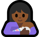 Breast-Feeding Emoji with Medium-Dark Skin Tone, Microsoft style