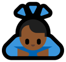 Man Bowing Emoji with Medium-Dark Skin Tone, Microsoft style