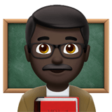 Man Teacher Emoji with Dark Skin Tone, Apple style