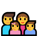 Family: Man, Woman, Girl, Boy Emoji, Microsoft style