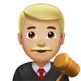 Man Judge Emoji with Medium-Light Skin Tone, Apple style