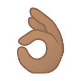 Ok Hand Emoji with Medium Skin Tone, Google style