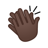 Clapping Hands Emoji with Dark Skin Tone, Google style