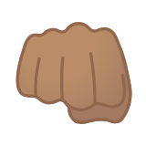 Oncoming Fist Emoji with Medium Skin Tone, Google style