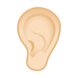 Ear Emoji with Light Skin Tone, Google style