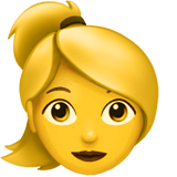 Blond-Haired Woman Emoji, Apple style