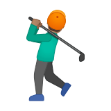 Man Golfing Emoji with Medium Skin Tone, Google style
