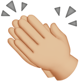 Clapping Hands Emoji with Medium-Light Skin Tone, Apple style