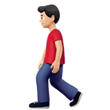 Man Walking Emoji with Light Skin Tone, Apple style