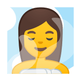 Woman in Steamy Room Emoji, Google style
