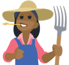 Woman Farmer Emoji with Medium-Dark Skin Tone, Facebook style
