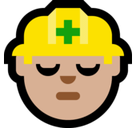Man Construction Worker Emoji with Medium-Light Skin Tone, Microsoft style