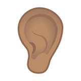 Ear Emoji with Medium Skin Tone, Google style