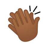 Clapping Hands Emoji with Medium-Dark Skin Tone, Google style