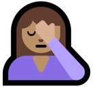 Person Facepalming Emoji with Medium Skin Tone, Microsoft style