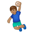 Person Playing Handball Emoji with Medium Skin Tone, Samsung style