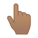 Backhand Index Pointing Up Emoji with Medium Skin Tone, Google style