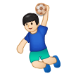 Man Playing Handball Emoji with Light Skin Tone, Samsung style