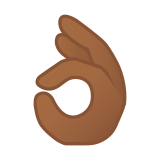 Ok Hand Emoji with Medium-Dark Skin Tone, Google style