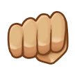 Oncoming Fist Emoji with Medium-Light Skin Tone, Samsung style