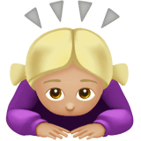 Woman Bowing Emoji with Medium-Light Skin Tone, Apple style