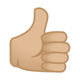 Thumbs Up Emoji with Medium-Light Skin Tone, Google style