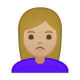 Person Pouting Emoji with Medium-Light Skin Tone, Google style