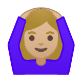 Person Gesturing Ok Emoji with Medium-Light Skin Tone, Google style