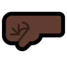 Left-Facing Fist Emoji with Dark Skin Tone, Microsoft style