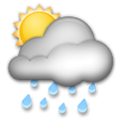Sun Behind Rain Cloud Emoji, LG style