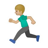 Man Running Emoji with Medium-Light Skin Tone, Google style