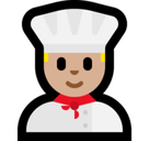 Man Cook Emoji with Medium-Light Skin Tone, Microsoft style