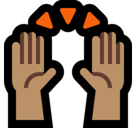 Raising Hands Emoji with Medium Skin Tone, Microsoft style