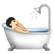 Person Taking Bath Emoji with Light Skin Tone, Samsung style