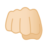 Oncoming Fist Emoji with Light Skin Tone, Google style
