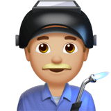 Man Factory Worker Emoji with Medium-Light Skin Tone, Apple style