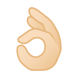 Ok Hand Emoji with Light Skin Tone, Google style