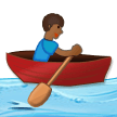 Man Rowing Boat Emoji with Medium-Dark Skin Tone, Samsung style
