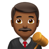 Man Judge Emoji with Medium-Dark Skin Tone, Apple style