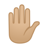 Raised Hand Emoji with Medium-Light Skin Tone, Google style