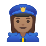 Woman Police Officer Emoji with Medium Skin Tone, Google style