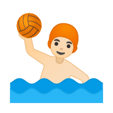Man Playing Water Polo Emoji with Light Skin Tone, Google style