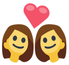 Couple with Heart: Woman, Woman Emoji, Facebook style