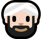 Person Wearing Turban Emoji with Light Skin Tone, Microsoft style