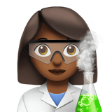 Woman Scientist Emoji with Medium-Dark Skin Tone, Apple style