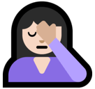 Woman Facepalming Emoji with Light Skin Tone, Microsoft style